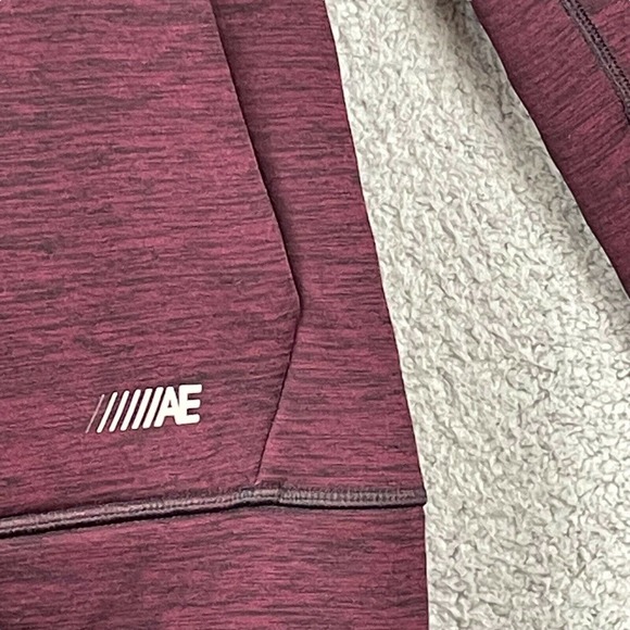 American Eagle AE Active Flex Mens Jacket Small Full Zip Hooded Sweatshirt Red - Picture 8 of 12